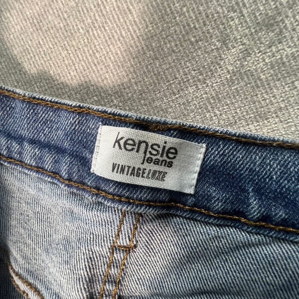 Kensie Jeans Vintage Luxe Savannah High Rise Flare Blue Denim Pants Size 12/31 - Picture 5 of 10